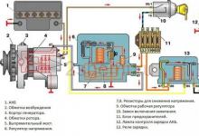 Схема подключения генератора в автомобилях ваз